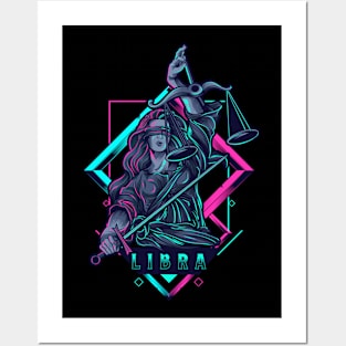 Zodiac LIBRA NEON Series Posters and Art